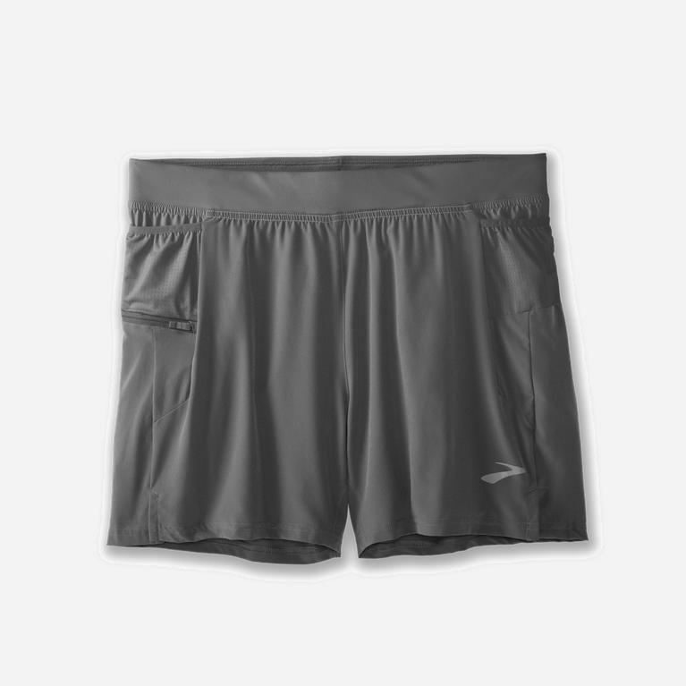 Brooks Men's Sherpa 5 2-In-1 Running Shorts Singapore - Steel/grey (64795-LXHR)